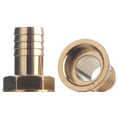 Schlauchtülle 6 mm, 1/2 Zoll Innengewinde, Sechskant, flachdichtend, einteilig, Messing